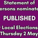 Statement of Persons nominated for Ulverston Town Council Elections